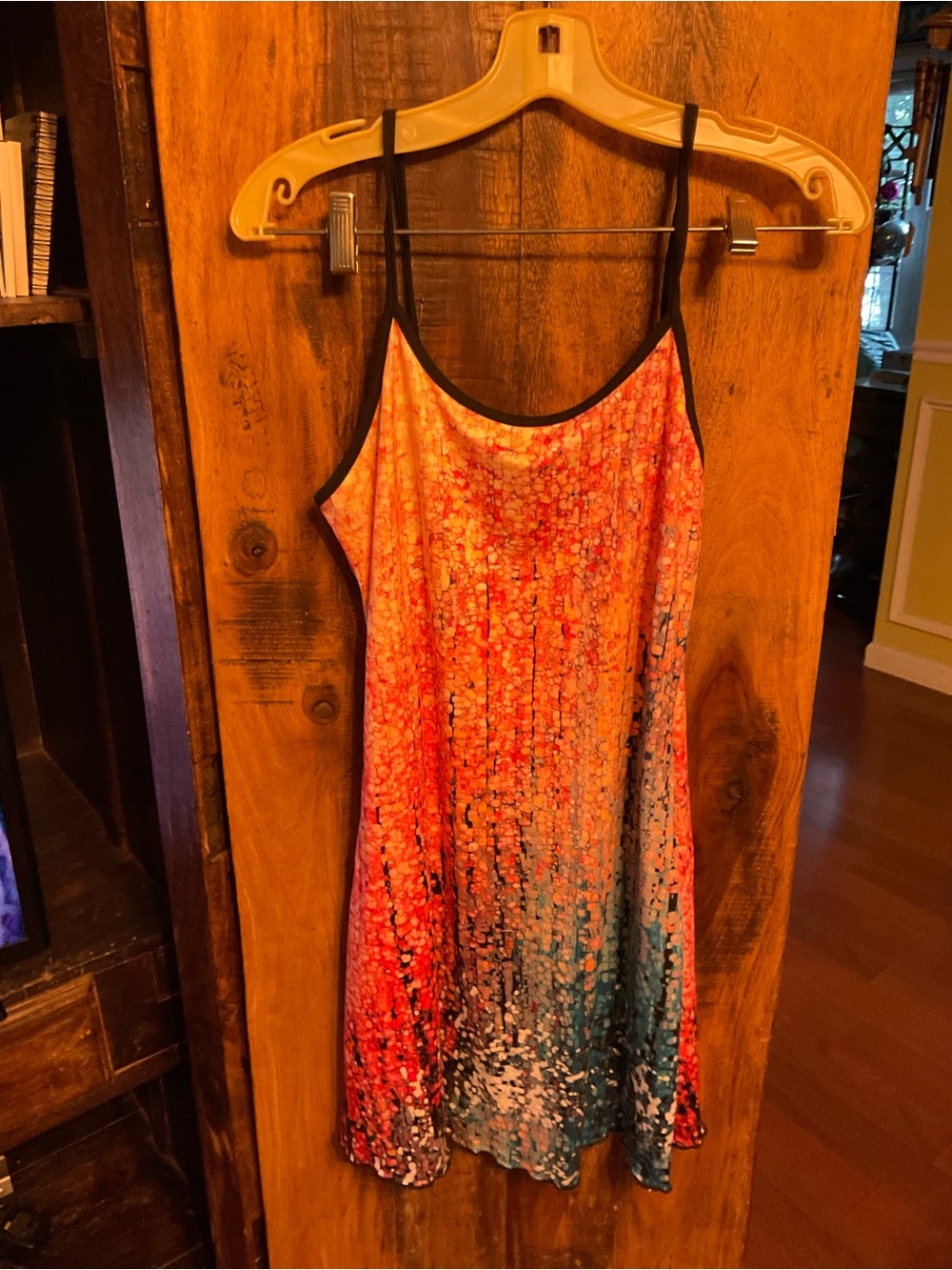 Vivid Ombre Splash Print Slip Dress